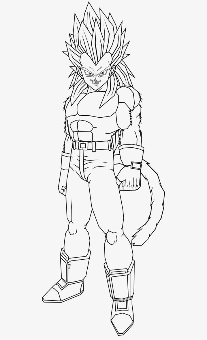 Desenho Super Saiyan 4 vegetá Para Colorir