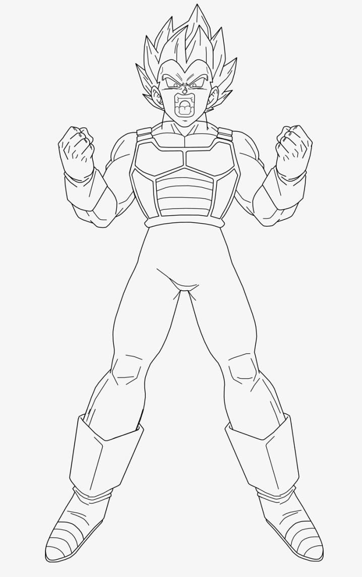Desenho Super Saiyan vegetá Para Colorir