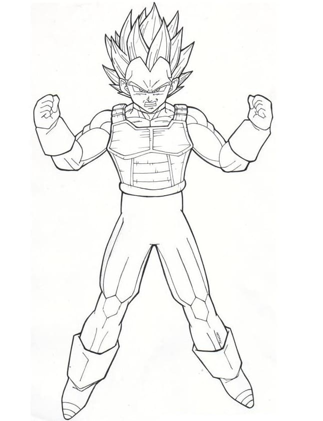 Desenho vegetá Dragon Ball Z Para Colorir