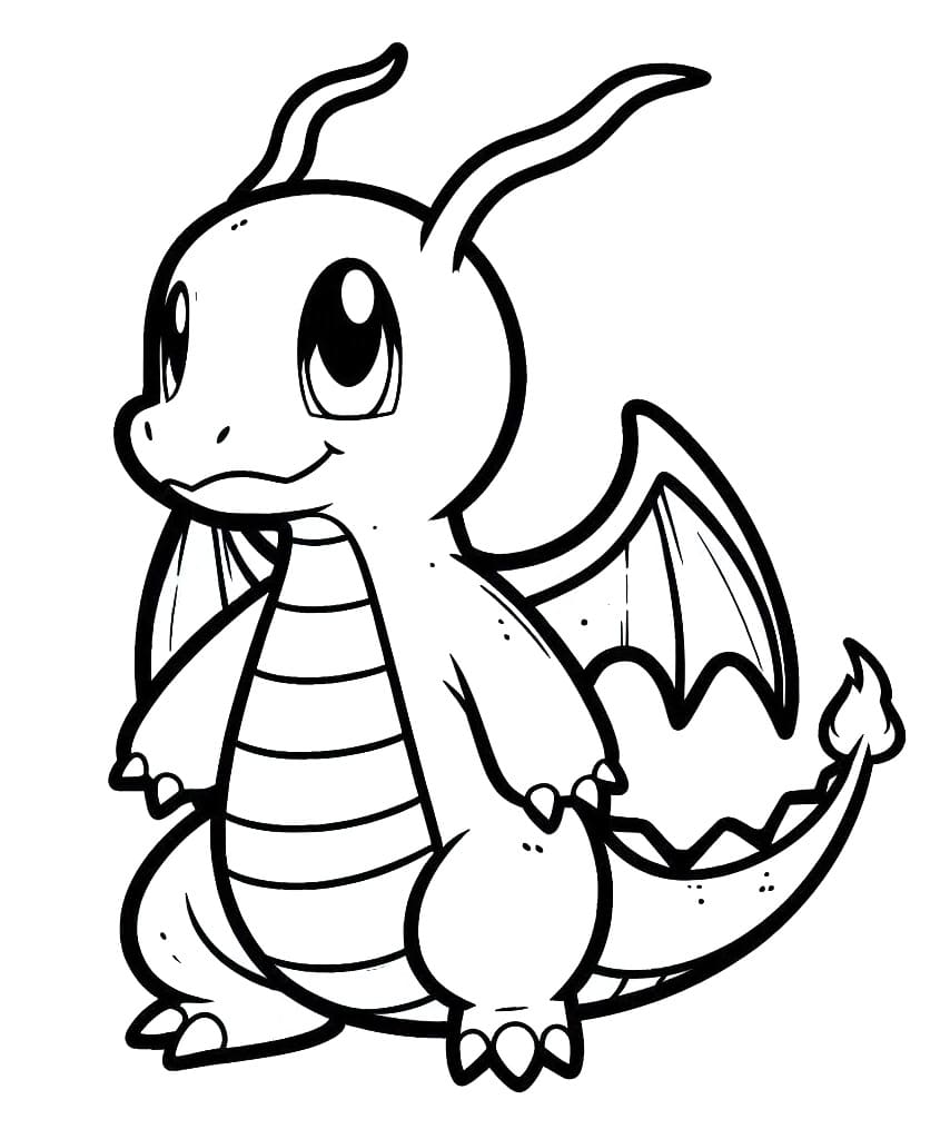 Desenho De Dragonite Para crianças De 3 Anos Para Colorir