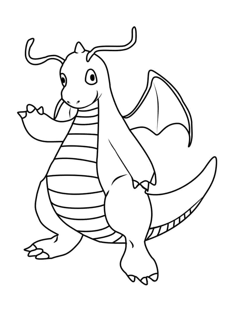 Desenho De Dragonite Para crianças De 5 Anos Para Colorir