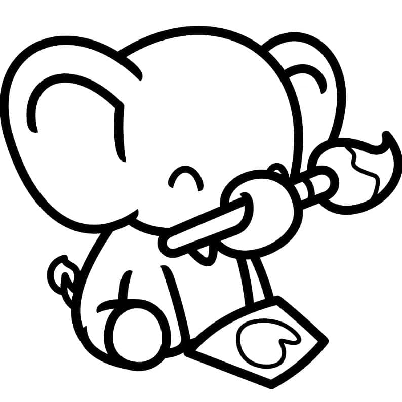 Desenho De Elefante Muito Lindo Para Colorir