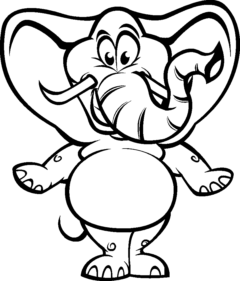 Desenho De Elefante Desenho Animado Para Colorir