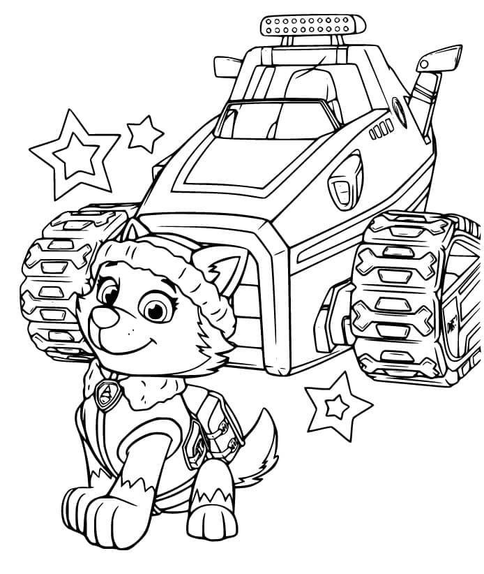 Desenho De patrulhá Canina Everest Para Colorir