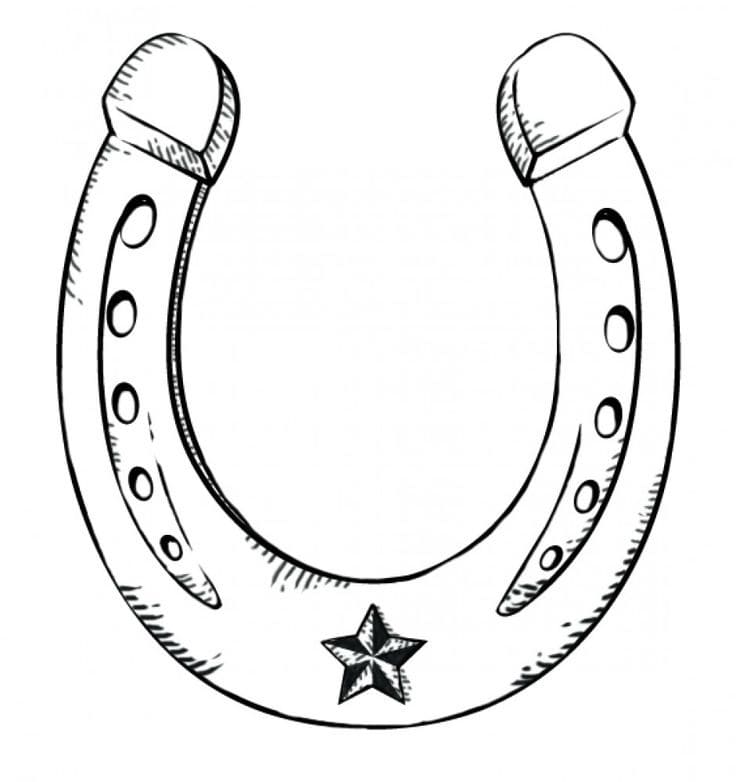 Desenho De Ferradura grátis Para Colorir