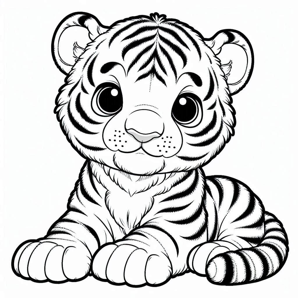 Filhote de Tigre para Colorir