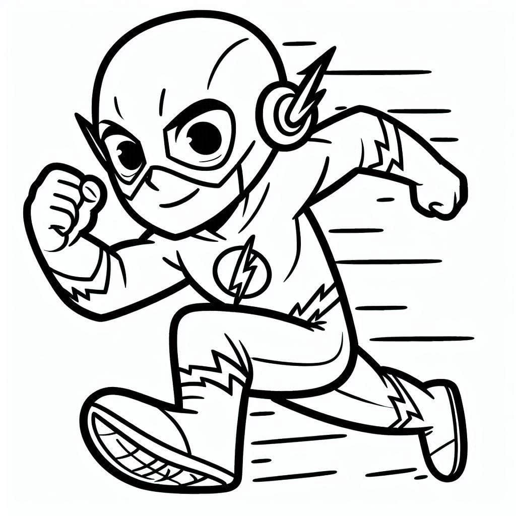 Desenho De Flash adorável Para Colorir