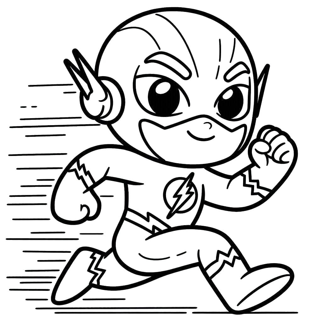 Desenho De Flash Feliz Para Colorir