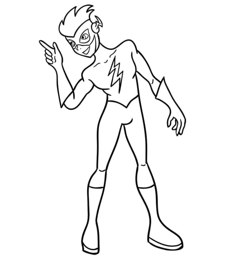 Desenho De Wally West Kid Flash Para Colorir