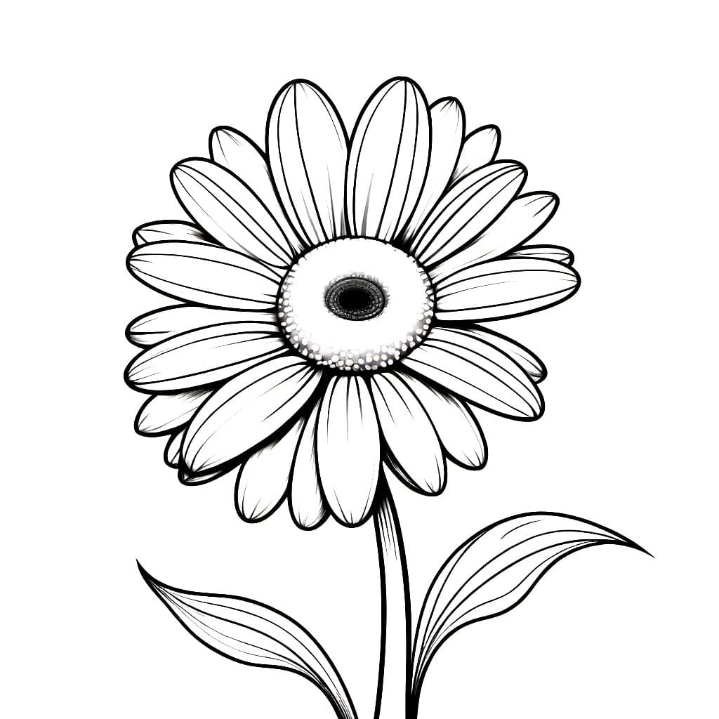 Desenho De Grande Margarida Para Colorir