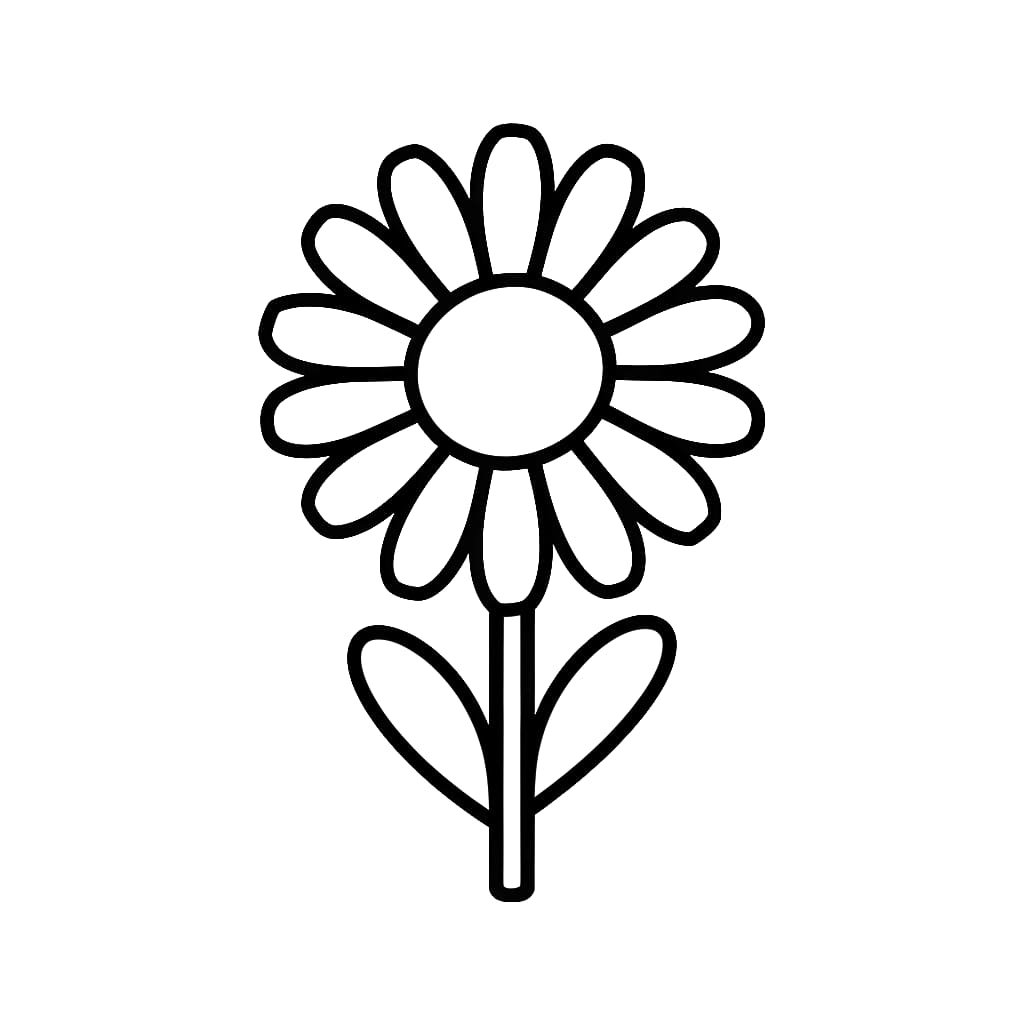 Desenho De Margarida Simples Para Colorir