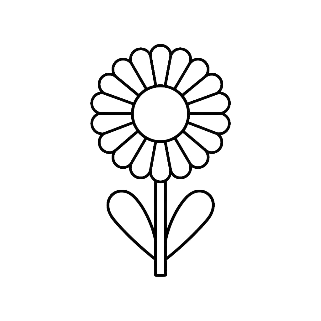 Desenho De Margarida fácil Para Colorir