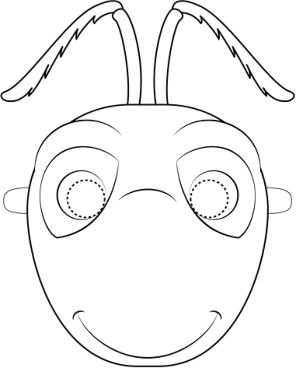 Desenho máscara De formigá Para Imprimir e Colorir