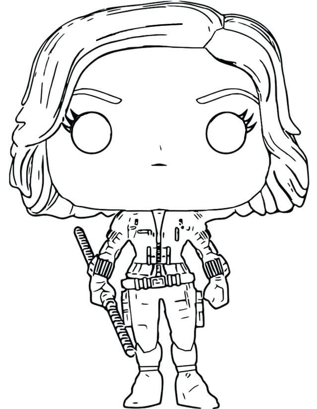 Desenho Funko Pop viúva Negra Para Colorir