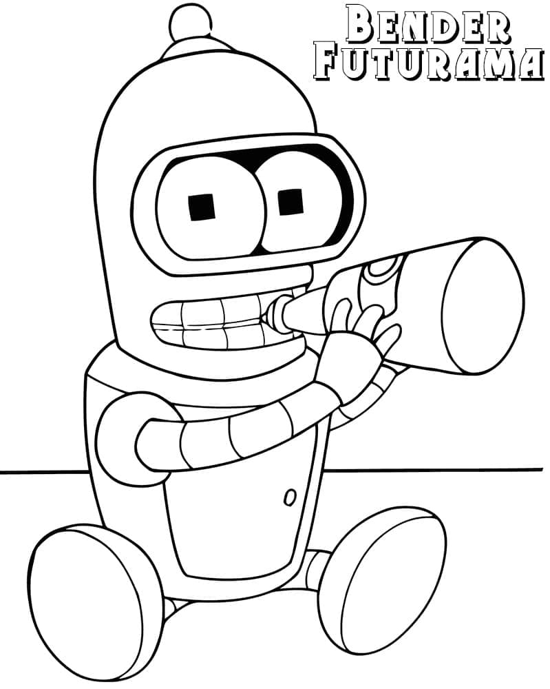 Desenho Bender De Futurama Para Colorir