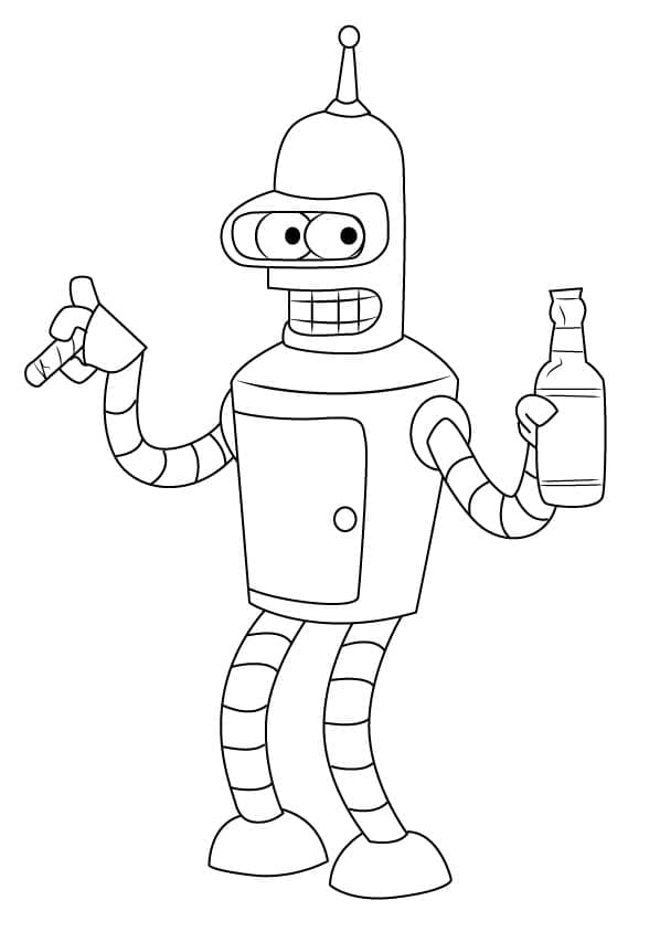 Desenho Bender Futurama Para Colorir