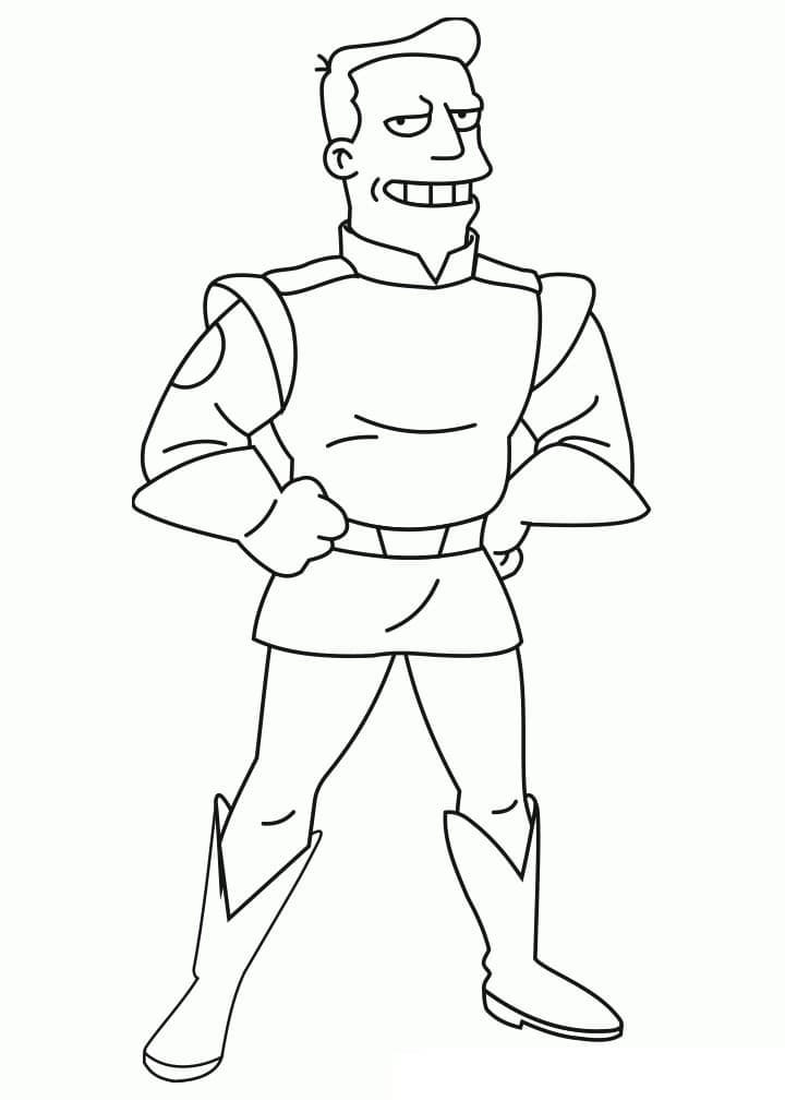 Desenho Zapp Brannigan Futurama Para Colorir