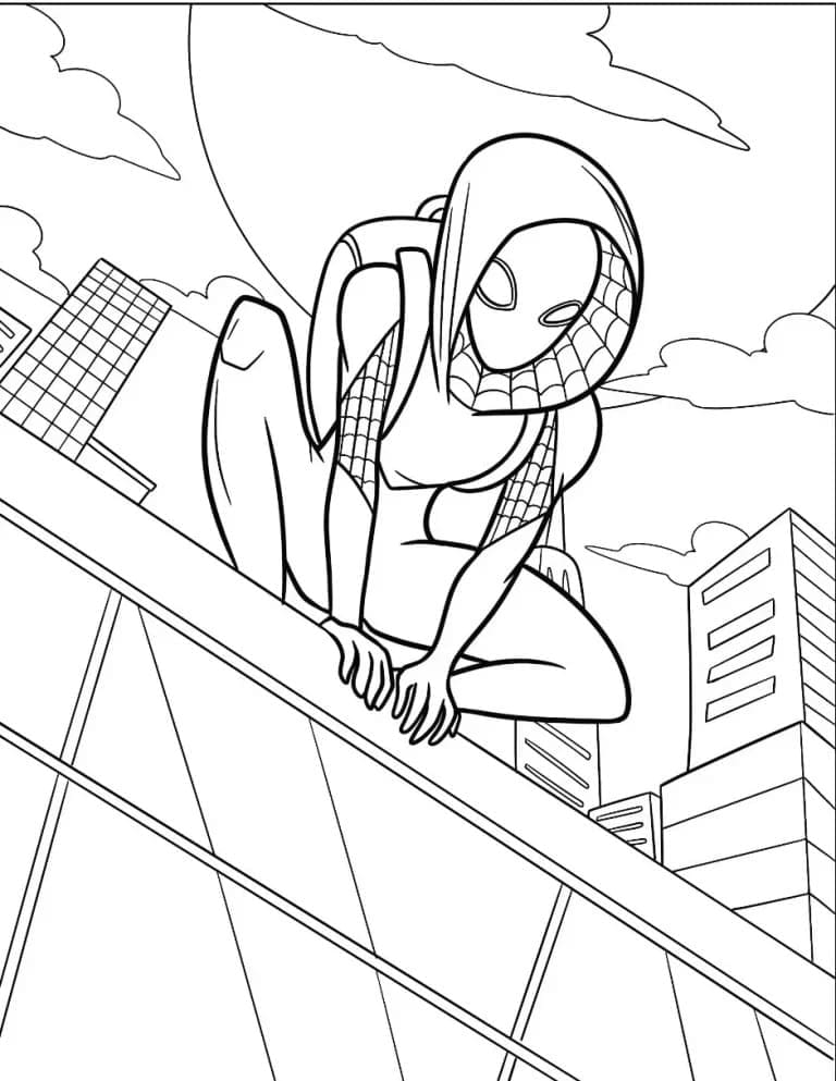 Desenho De Ghost Spider Imprimivel grátis Para Colorir