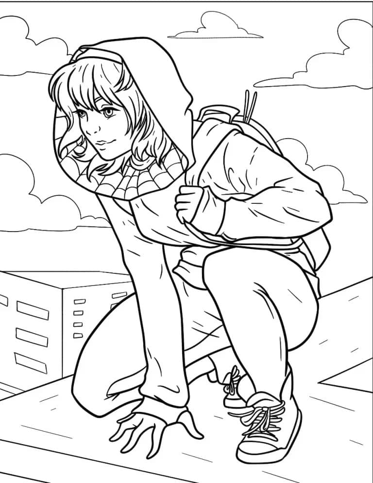 Desenho De Ghost Spider Para crianças Para Colorir