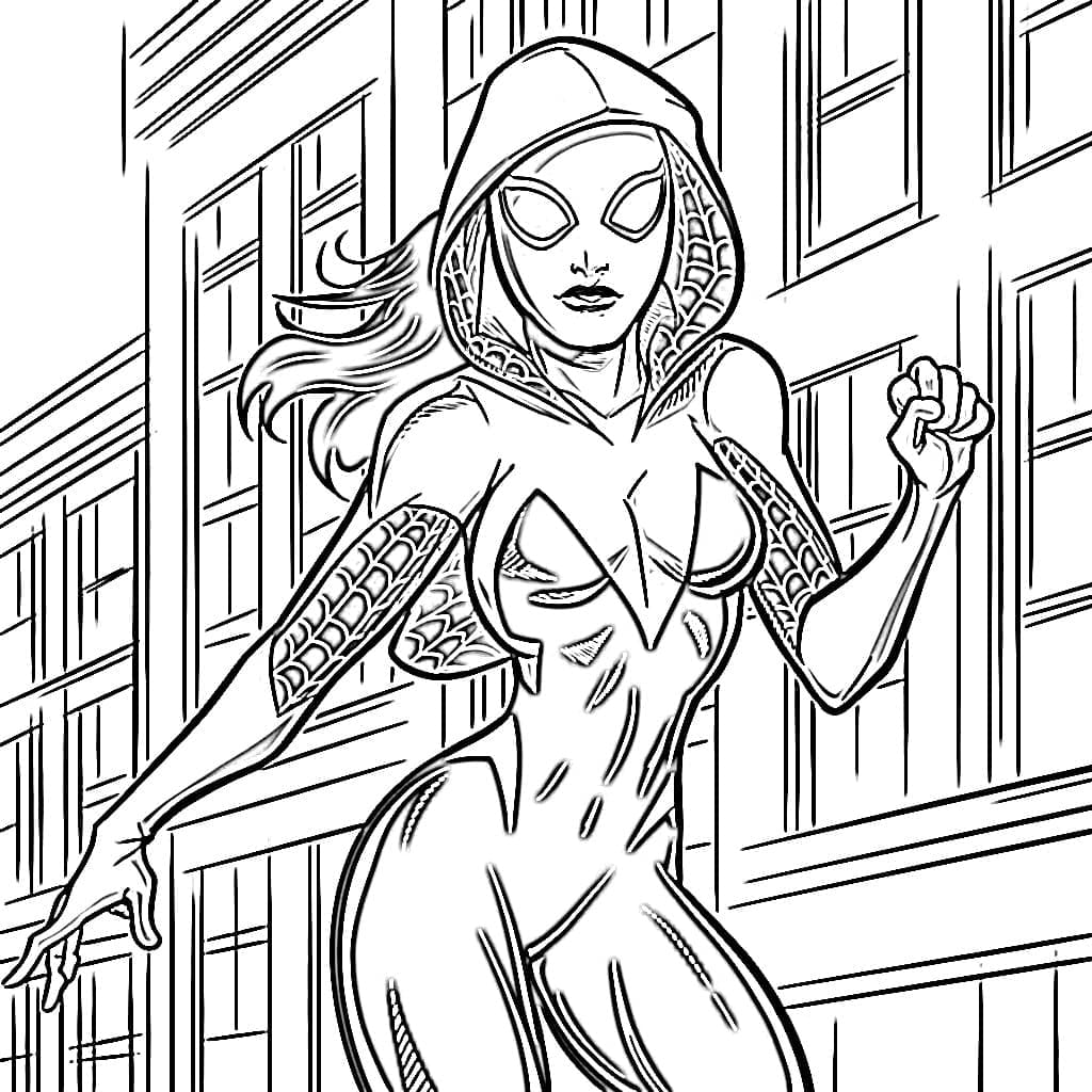 Desenho De Mulher Aranha Gwen Stacy Para Colorir