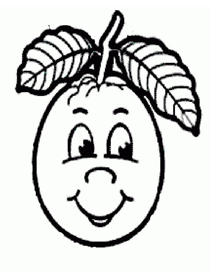 Desenho De Goiaba Sorridente Para Colorir