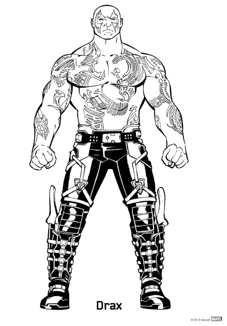 Desenho De Drax O Destruidor Para Colorir