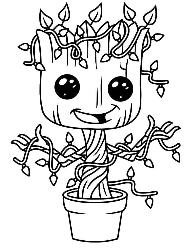 Desenho De Groot Muito Fofo Para Colorir