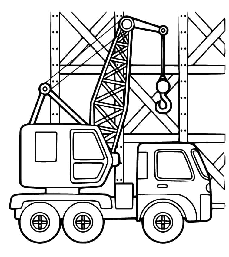 Desenho De O caminhão Guindaste Para Colorir
