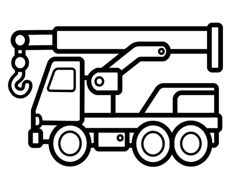 Desenho De Um caminhão Guindaste Simples Para Colorir