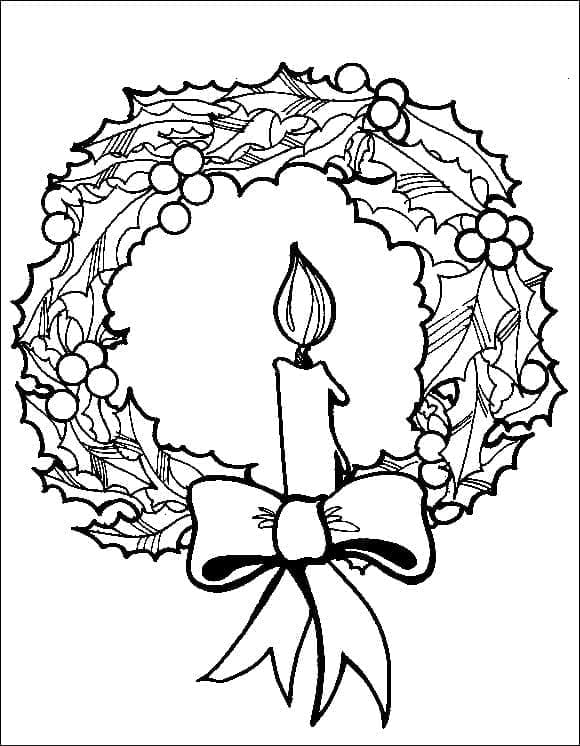 Desenho De Guirlanda De Natal Imprimivel grátis Para crianças Para Colorir