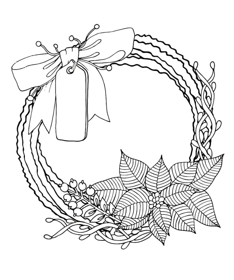 Desenho De Linda Guirlanda De Natal Para Colorir