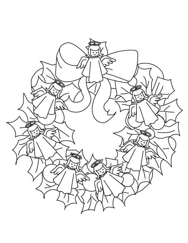 Desenho De Pintura De Guirlanda De Natal Para Colorir