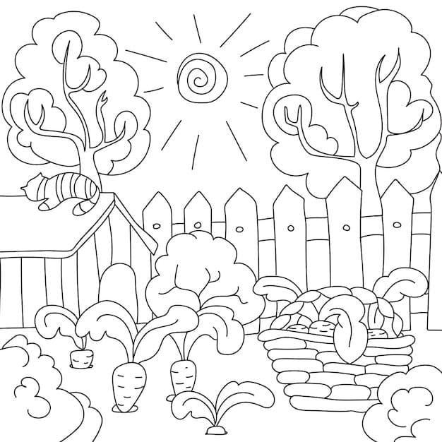Desenho De Horta Para crianças De 6 Ano Para Colorir