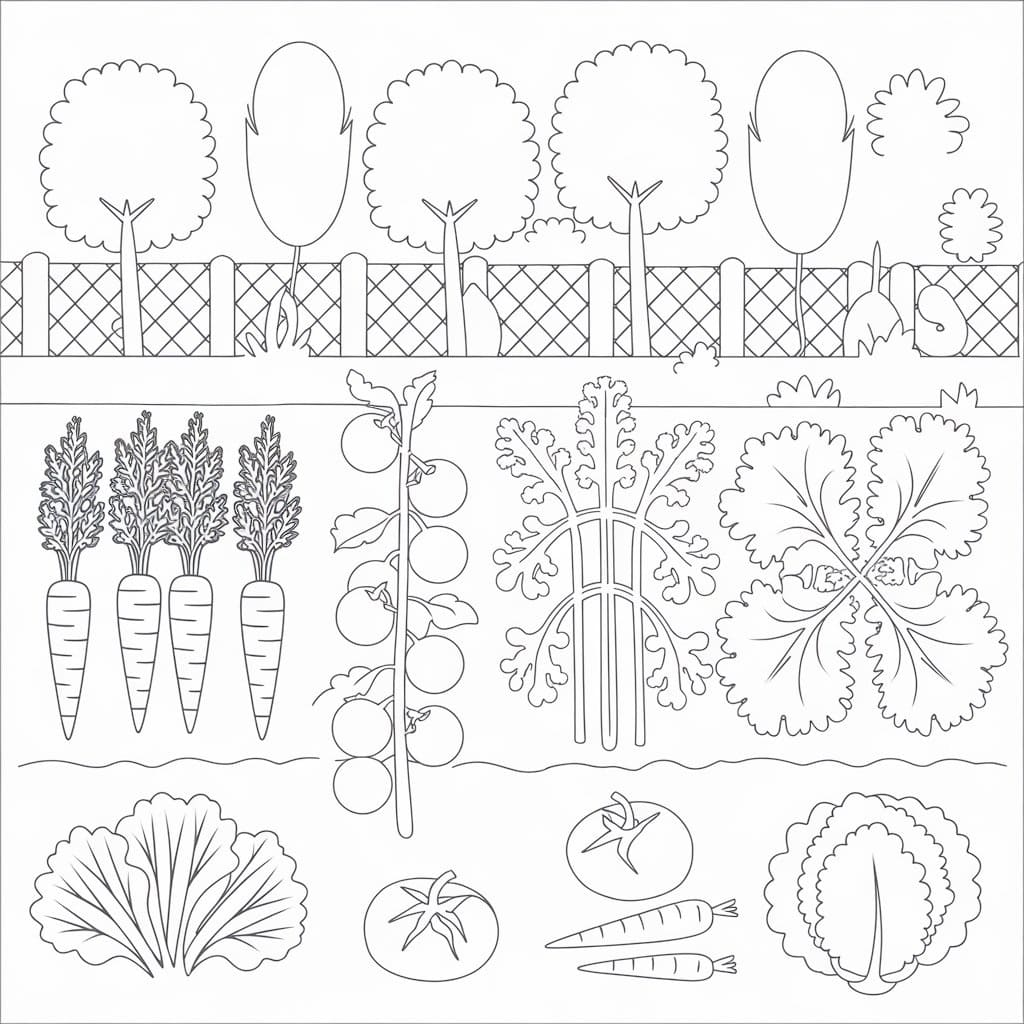 Desenho De Horta Simples Para Colorir