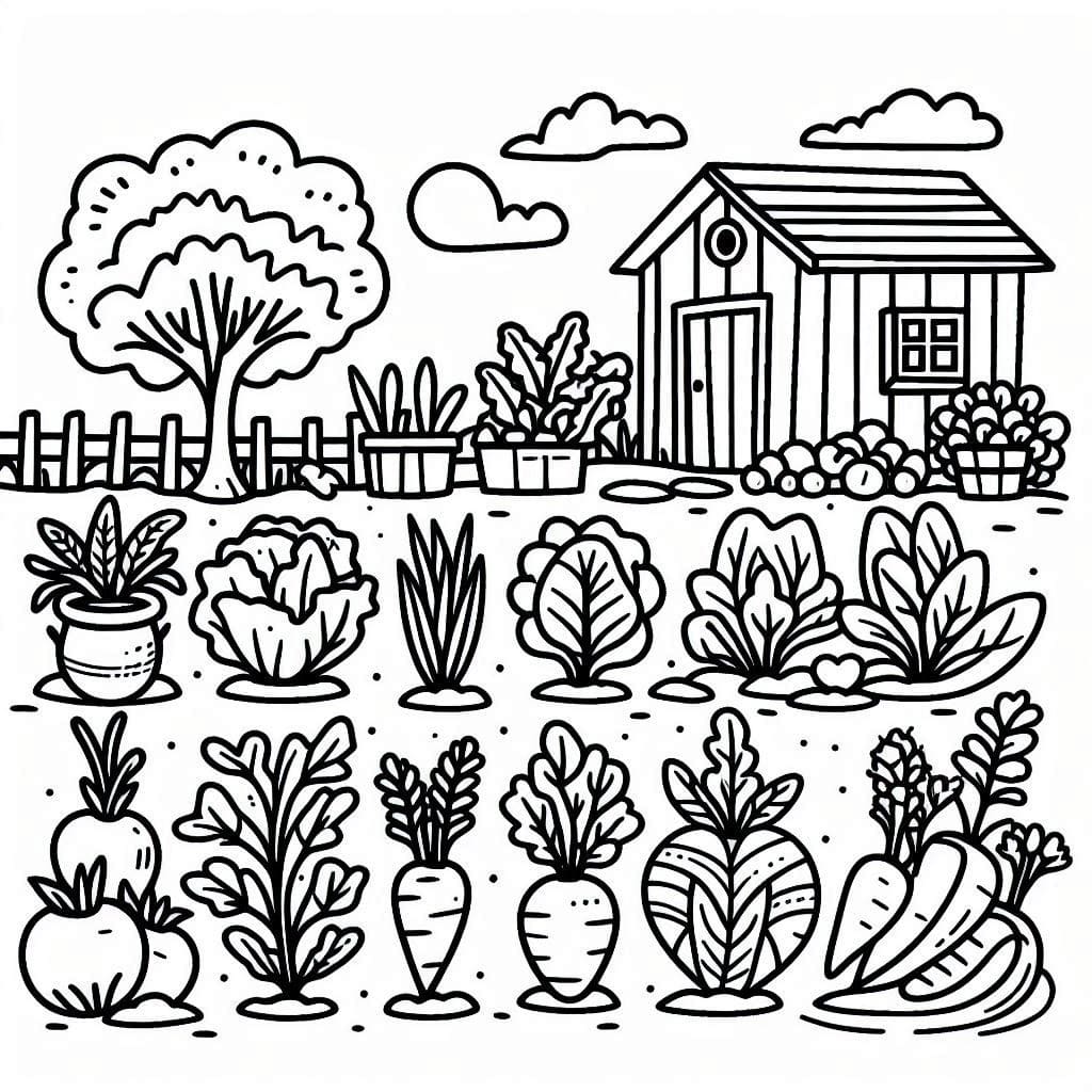 Horta para Colorir