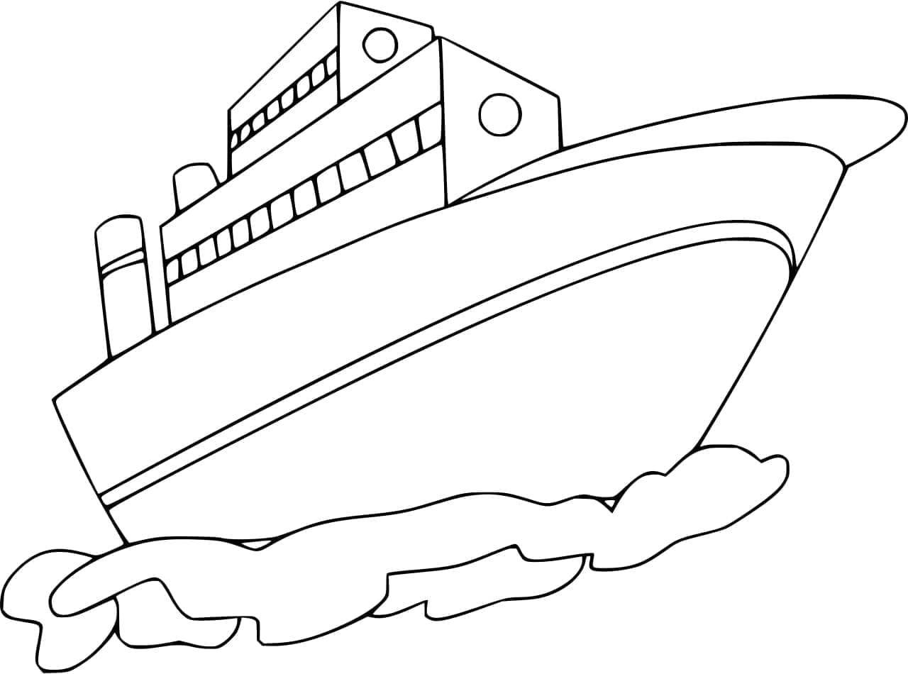 Desenho De Belo Iate Para Colorir