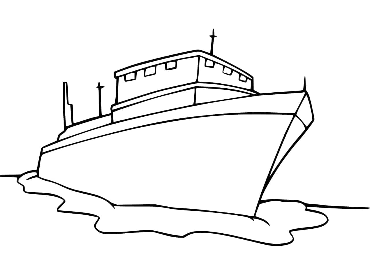 Desenho De Iate Muito fácil Para Colorir