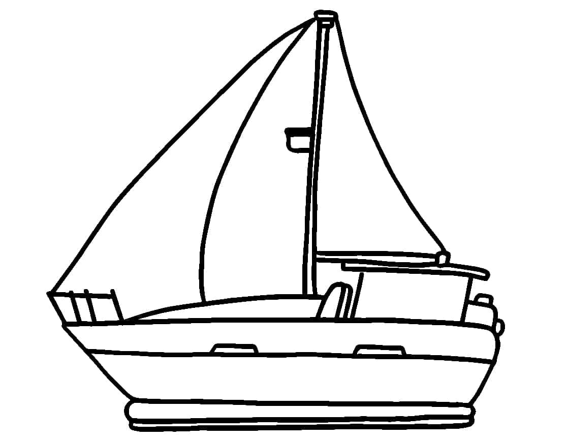Desenho De Um Iate Para Colorir