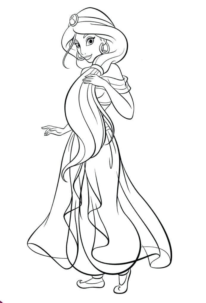 Desenho De Jasmine Fofa Para Colorir