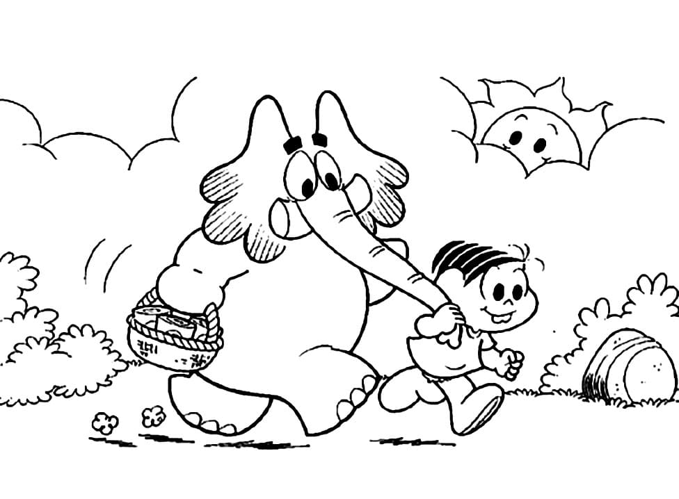 Desenho Jotalhao e Monica Para Colorir