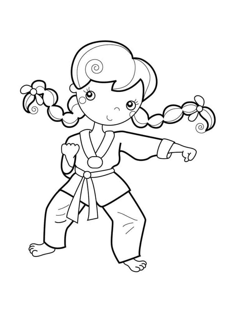 Karatê para Colorir