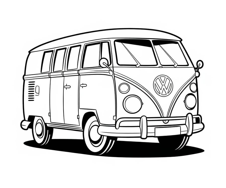 Desenho De Kombi Para crianças De 3 Ano Para Colorir