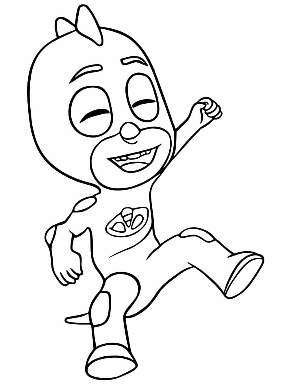 Desenho De Lagartixo Feliz Para Colorir
