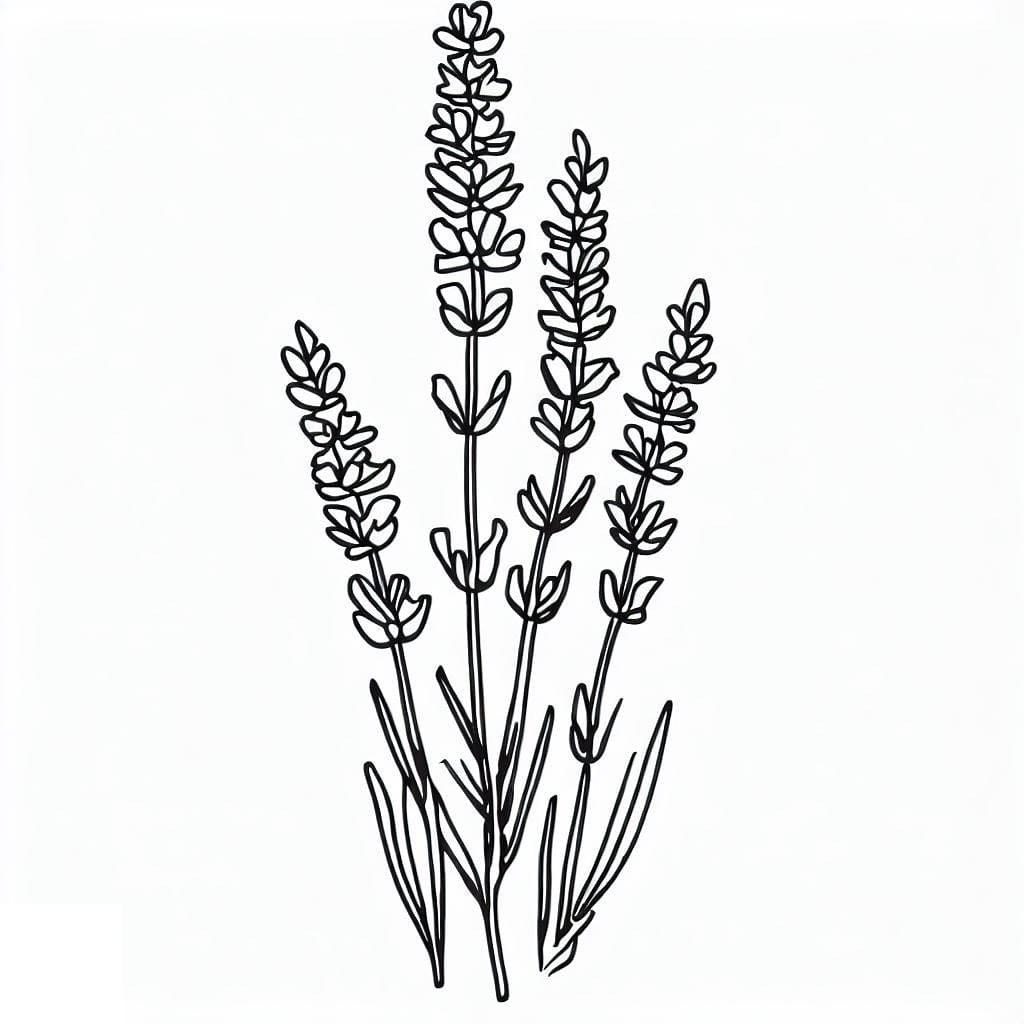 Desenho De Lavanda Muito Bonita Para Colorir