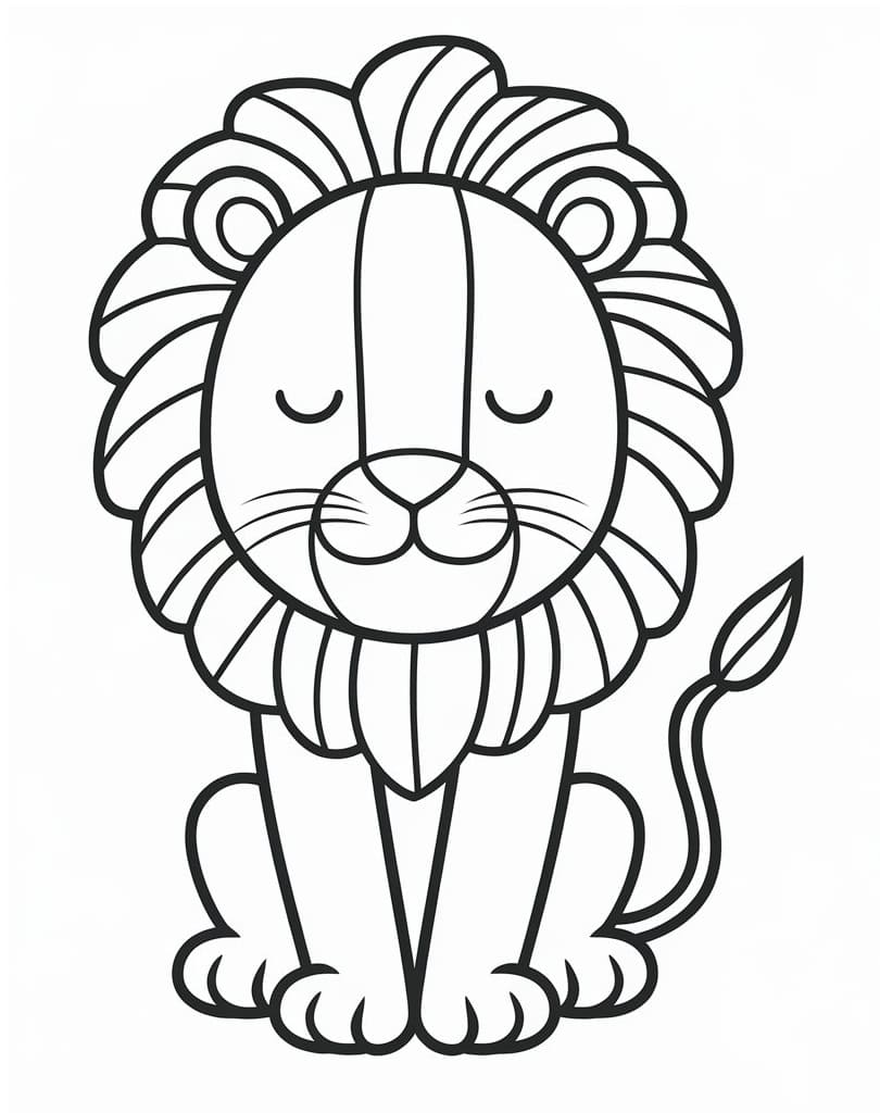 Desenho De leãozinho Para crianças Para Colorir