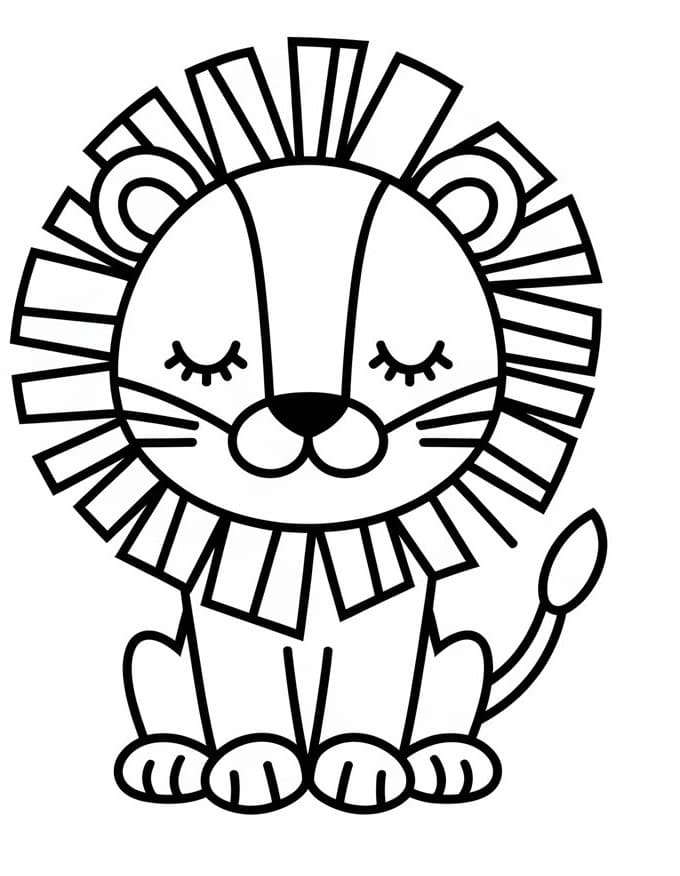 Desenho De Lindo leãozinho Para Colorir