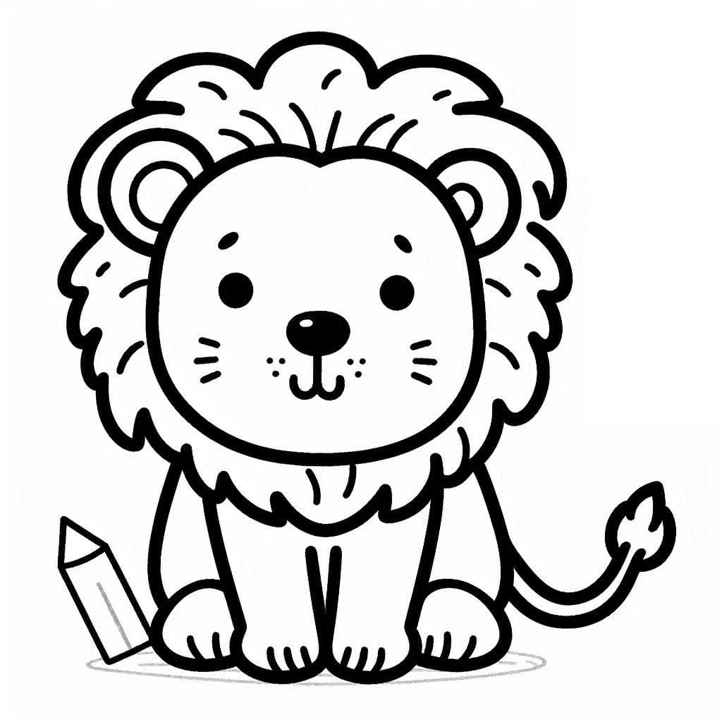 Leãozinho para Colorir
