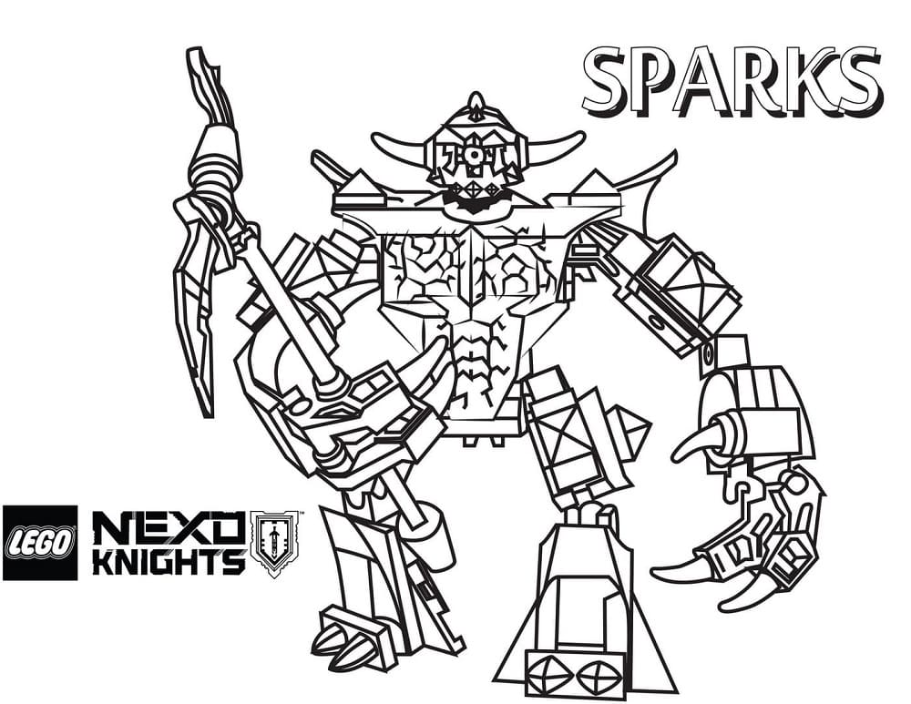 Desenho De Sparks Lego Nexo Knights Para Colorir