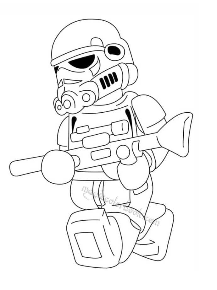 Desenho De Stormtrooper De Lego Star Wars Para Colorir