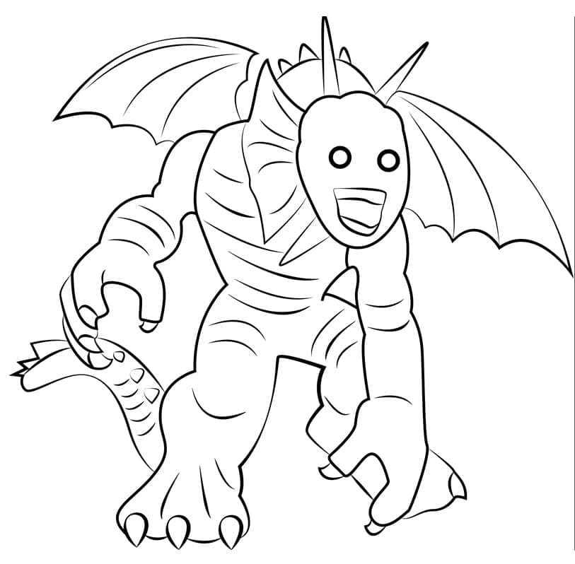 Desenho de Dragão Lego para Colorir